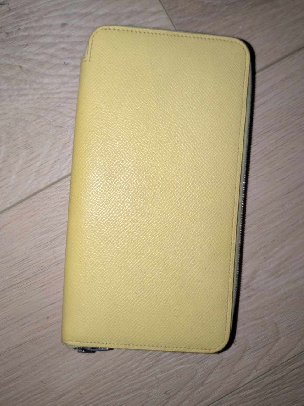 Authentic Hermès Azap Silk-In Long Wallet in Yellow Epsom Leather